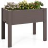 imageGiantex Raised Garden Bed with Legs SelfWatering Planter Box with Water Level Indicator Drainage Hole amp Detachable Space Dividers Outdoor Plant Container for Flower Vegetable Fruit Herb BrownBrown