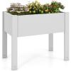 imageGiantex Raised Garden Bed with Legs SelfWatering Planter Box with Water Level Indicator Drainage Hole amp Detachable Space Dividers Outdoor Plant Container for Flower Vegetable Fruit Herb BrownGreyish White
