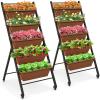 imageGiantex Vertical Raised Garden Bed on Wheels 5Tier Elevated Planter Boxes Garden Beds with Drain Hole Freestanding 5 Containers for Herb Vegetables Flowers Growing Indoor Outdoor Patio Balcony2