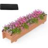 imageGiantex Wood Raised Garden Bed Rectangular Planter Box wDrainage Hole Removable Liner for Growing Vegetable Flower Herb Indoor Outdoor Plant Container for Backyard Deck Balcony 36x7x7
