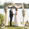 imageGiantex Wooden Wedding Arch 87 Wood Wedding Arbor Backdrop Stand with Ground Stakes Rustic Decorative Arch for Wedding Ceremony Party Garden Balloon amp Floral DecorationsRectangular