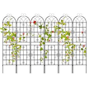 imageGiantex 4 Pack Trellis for Climbing Plants Outdoor 6 FT Tall Galvanized Steel Garden Trellis for Patio Lawn Wall Decor Plant Trellis for Vine Cucumber Tomato Flower Clematis Roses865x206 Pack
