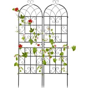 imageGiantex 4 Pack Trellis for Climbing Plants Outdoor 6 FT Tall Galvanized Steel Garden Trellis for Patio Lawn Wall Decor Plant Trellis for Vine Cucumber Tomato Flower Clematis Roses71x202 Pack