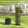 imageGiantex   Raised Garden Bed Planter Box with Trellis 87 Tomato Planter for Climbing Vegetables Flowers Vine Plant SelfWatering Tomato Cage with Wheels for Garden Patio Outdoor amp IndoorBrown