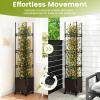 imageGiantex   Raised Garden Bed Planter Box with Trellis 87 Tomato Planter for Climbing Vegetables Flowers Vine Plant SelfWatering Tomato Cage with Wheels for Garden Patio Outdoor amp IndoorBrown
