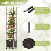 imageGiantex   Raised Garden Bed Planter Box with Trellis 87 Tomato Planter for Climbing Vegetables Flowers Vine Plant SelfWatering Tomato Cage with Wheels for Garden Patio Outdoor amp IndoorBrown