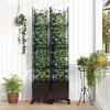 imageGiantex   Raised Garden Bed Planter Box with Trellis 87 Tomato Planter for Climbing Vegetables Flowers Vine Plant SelfWatering Tomato Cage with Wheels for Garden Patio Outdoor amp IndoorBrown