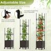 imageGiantex   Raised Garden Bed Planter Box with Trellis 87 Tomato Planter for Climbing Vegetables Flowers Vine Plant SelfWatering Tomato Cage with Wheels for Garden Patio Outdoor amp IndoorBrown