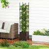 imageGiantex   Raised Garden Bed Planter Box with Trellis 87 Tomato Planter for Climbing Vegetables Flowers Vine Plant SelfWatering Tomato Cage with Wheels for Garden Patio Outdoor amp IndoorBrown