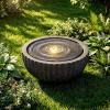 imageGiantex 18 Round Outdoor Water Fountain with 6 LED Lights Stone Gray Resin Sphere Waterfall Feature with Adjustable Pump Lighted Bubbling Fountain for Garden Patio Porch Decor 18 Dia x 95 H18 Dia X 95 H