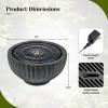 imageGiantex 18 Round Outdoor Water Fountain with 6 LED Lights Stone Gray Resin Sphere Waterfall Feature with Adjustable Pump Lighted Bubbling Fountain for Garden Patio Porch Decor 18 Dia x 95 H18 Dia X 95 H