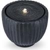 imageGiantex 18 Round Outdoor Water Fountain with 6 LED Lights Stone Gray Resin Sphere Waterfall Feature with Adjustable Pump Lighted Bubbling Fountain for Garden Patio Porch Decor 18 Dia x 95 H175 Dia X 14 H