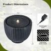 imageGiantex 18 Round Outdoor Water Fountain with 6 LED Lights Stone Gray Resin Sphere Waterfall Feature with Adjustable Pump Lighted Bubbling Fountain for Garden Patio Porch Decor 18 Dia x 95 H175 Dia X 14 H