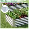 imageGiantex 2 Pack 4 x 2 x 2 FT Galvanized Raised Garden Bed Rectangular Metal Planter Box with OpenEnded Base for Sapling Vegetable Flower Fruit Outdoor Plant Container Kit for Patio amp Lawn Sliver1