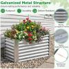 imageGiantex 2 Pack 4 x 2 x 2 FT Galvanized Raised Garden Bed Rectangular Metal Planter Box with OpenEnded Base for Sapling Vegetable Flower Fruit Outdoor Plant Container Kit for Patio amp Lawn Sliver2