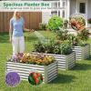 imageGiantex 2 Pack 4 x 2 x 2 FT Galvanized Raised Garden Bed Rectangular Metal Planter Box with OpenEnded Base for Sapling Vegetable Flower Fruit Outdoor Plant Container Kit for Patio amp Lawn Sliver2