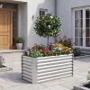 imageGiantex 2 Pack 4 x 2 x 2 FT Galvanized Raised Garden Bed Rectangular Metal Planter Box with OpenEnded Base for Sapling Vegetable Flower Fruit Outdoor Plant Container Kit for Patio amp Lawn Sliver1