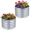 imageGiantex 2 Pack 4 x 2 x 2 FT Galvanized Raised Garden Bed Rectangular Metal Planter Box with OpenEnded Base for Sapling Vegetable Flower Fruit Outdoor Plant Container Kit for Patio amp Lawn Sliver2