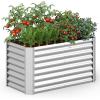 imageGiantex 2 Pack 4 x 2 x 2 FT Galvanized Raised Garden Bed Rectangular Metal Planter Box with OpenEnded Base for Sapling Vegetable Flower Fruit Outdoor Plant Container Kit for Patio amp Lawn Sliver1