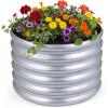 imageGiantex 2 Pack 4 x 2 x 2 FT Galvanized Raised Garden Bed Rectangular Metal Planter Box with OpenEnded Base for Sapling Vegetable Flower Fruit Outdoor Plant Container Kit for Patio amp Lawn Sliver1
