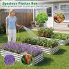 imageGiantex 2 Pack 4 x 2 x 2 FT Galvanized Raised Garden Bed Rectangular Metal Planter Box with OpenEnded Base for Sapling Vegetable Flower Fruit Outdoor Plant Container Kit for Patio amp Lawn Sliver1