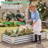 imageGiantex 2 Pack 4 x 2 x 2 FT Galvanized Raised Garden Bed Rectangular Metal Planter Box with OpenEnded Base for Sapling Vegetable Flower Fruit Outdoor Plant Container Kit for Patio amp Lawn Sliver2
