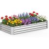 imageGiantex 2 Pack 4 x 2 x 2 FT Galvanized Raised Garden Bed Rectangular Metal Planter Box with OpenEnded Base for Sapling Vegetable Flower Fruit Outdoor Plant Container Kit for Patio amp Lawn Sliver1