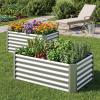 imageGiantex 2 Pack 4 x 2 x 2 FT Galvanized Raised Garden Bed Rectangular Metal Planter Box with OpenEnded Base for Sapling Vegetable Flower Fruit Outdoor Plant Container Kit for Patio amp Lawn Sliver1