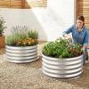 imageGiantex 2 Pack 4 x 2 x 2 FT Galvanized Raised Garden Bed Rectangular Metal Planter Box with OpenEnded Base for Sapling Vegetable Flower Fruit Outdoor Plant Container Kit for Patio amp Lawn Sliver1