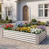 imageGiantex 2 Pack 4 x 2 x 2 FT Galvanized Raised Garden Bed Rectangular Metal Planter Box with OpenEnded Base for Sapling Vegetable Flower Fruit Outdoor Plant Container Kit for Patio amp Lawn Sliver1