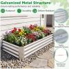imageGiantex 2 Pack 4 x 2 x 2 FT Galvanized Raised Garden Bed Rectangular Metal Planter Box with OpenEnded Base for Sapling Vegetable Flower Fruit Outdoor Plant Container Kit for Patio amp Lawn Sliver1
