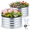 imageGiantex 2 Pack 4 x 2 x 2 FT Galvanized Raised Garden Bed Rectangular Metal Planter Box with OpenEnded Base for Sapling Vegetable Flower Fruit Outdoor Plant Container Kit for Patio amp Lawn Sliver1