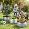 imageGiantex 2 Pack 4 x 2 x 2 FT Galvanized Raised Garden Bed Rectangular Metal Planter Box with OpenEnded Base for Sapling Vegetable Flower Fruit Outdoor Plant Container Kit for Patio amp Lawn Sliver2
