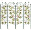 imageGiantex 2 Pack Garden Trellis 72 FT Tall Galvanized Steel Trellis for Climbing Plants Outdoor for Patio Lawn Wall Decor Plant Trellis for Vine Cucumber Tomato Flower Clematis Roses WhiteGreen