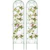 imageGiantex 2 Pack Garden Trellis 72 FT Tall Galvanized Steel Trellis for Climbing Plants Outdoor for Patio Lawn Wall Decor Plant Trellis for Vine Cucumber Tomato Flower Clematis Roses WhiteGreen