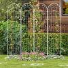 imageGiantex 2 Pack Garden Trellis 72 FT Tall Galvanized Steel Trellis for Climbing Plants Outdoor for Patio Lawn Wall Decor Plant Trellis for Vine Cucumber Tomato Flower Clematis Roses WhiteWhite