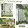 imageGiantex 2 Pack Garden Trellis 72 FT Tall Galvanized Steel Trellis for Climbing Plants Outdoor for Patio Lawn Wall Decor Plant Trellis for Vine Cucumber Tomato Flower Clematis Roses WhiteGreen
