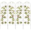 imageGiantex 2 Pack Garden Trellis 72 FT Tall Galvanized Steel Trellis for Climbing Plants Outdoor for Patio Lawn Wall Decor Plant Trellis for Vine Cucumber Tomato Flower Clematis Roses WhiteWhite