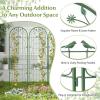 imageGiantex 2 Pack Garden Trellis 72 FT Tall Galvanized Steel Trellis for Climbing Plants Outdoor for Patio Lawn Wall Decor Plant Trellis for Vine Cucumber Tomato Flower Clematis Roses WhiteGreen