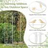 imageGiantex 2 Pack Garden Trellis 72 FT Tall Galvanized Steel Trellis for Climbing Plants Outdoor for Patio Lawn Wall Decor Plant Trellis for Vine Cucumber Tomato Flower Clematis Roses WhiteWhite