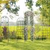 imageGiantex 2 Pack Garden Trellis 72 FT Tall Galvanized Steel Trellis for Climbing Plants Outdoor for Patio Lawn Wall Decor Plant Trellis for Vine Cucumber Tomato Flower Clematis Roses WhiteWhite