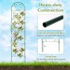 imageGiantex 2 Pack Garden Trellis 72 FT Tall Galvanized Steel Trellis for Climbing Plants Outdoor for Patio Lawn Wall Decor Plant Trellis for Vine Cucumber Tomato Flower Clematis Roses WhiteGreen