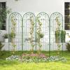 imageGiantex 2 Pack Garden Trellis 72 FT Tall Galvanized Steel Trellis for Climbing Plants Outdoor for Patio Lawn Wall Decor Plant Trellis for Vine Cucumber Tomato Flower Clematis Roses WhiteGreen