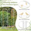 imageGiantex 2 Pack Garden Trellis 72 FT Tall Galvanized Steel Trellis for Climbing Plants Outdoor for Patio Lawn Wall Decor Plant Trellis for Vine Cucumber Tomato Flower Clematis Roses WhiteWhite