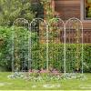 imageGiantex 2 Pack Garden Trellis 72 FT Tall Galvanized Steel Trellis for Climbing Plants Outdoor for Patio Lawn Wall Decor Plant Trellis for Vine Cucumber Tomato Flower Clematis Roses WhiteWhite