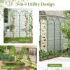 imageGiantex 2 Pack Garden Trellis 72 FT Tall Galvanized Steel Trellis for Climbing Plants Outdoor for Patio Lawn Wall Decor Plant Trellis for Vine Cucumber Tomato Flower Clematis Roses WhiteGreen