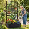 imageGiantex 2 Pack Metal Raised Garden Bed with Trellis 36 x 16 x 77 Galvanized Planter Box wDrainage Holes for Climbing Plants Vegetables Flowers Outdoor Privacy Screen for Patio Backyard Balcony1