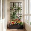imageGiantex 2 Pack Metal Raised Garden Bed with Trellis 36 x 16 x 77 Galvanized Planter Box wDrainage Holes for Climbing Plants Vegetables Flowers Outdoor Privacy Screen for Patio Backyard Balcony2
