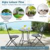 imageGiantex 24 Inch Patio Bistro Table Mosaic Round Table wCeramic Tile Tabletop HeavyDuty Metal Structure Outdoor Dining Table for Backyard Garden Porch Blue amp Black Sun PatternBlue  Black Sun Pattern