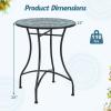 imageGiantex 24 Inch Patio Bistro Table Mosaic Round Table wCeramic Tile Tabletop HeavyDuty Metal Structure Outdoor Dining Table for Backyard Garden Porch Blue amp Black Sun PatternBlue  Black Sun Pattern